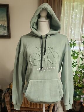 FOX Originals Amsterdam Biketown Embossed Bicycle Hoodie Sea Green Sage  S